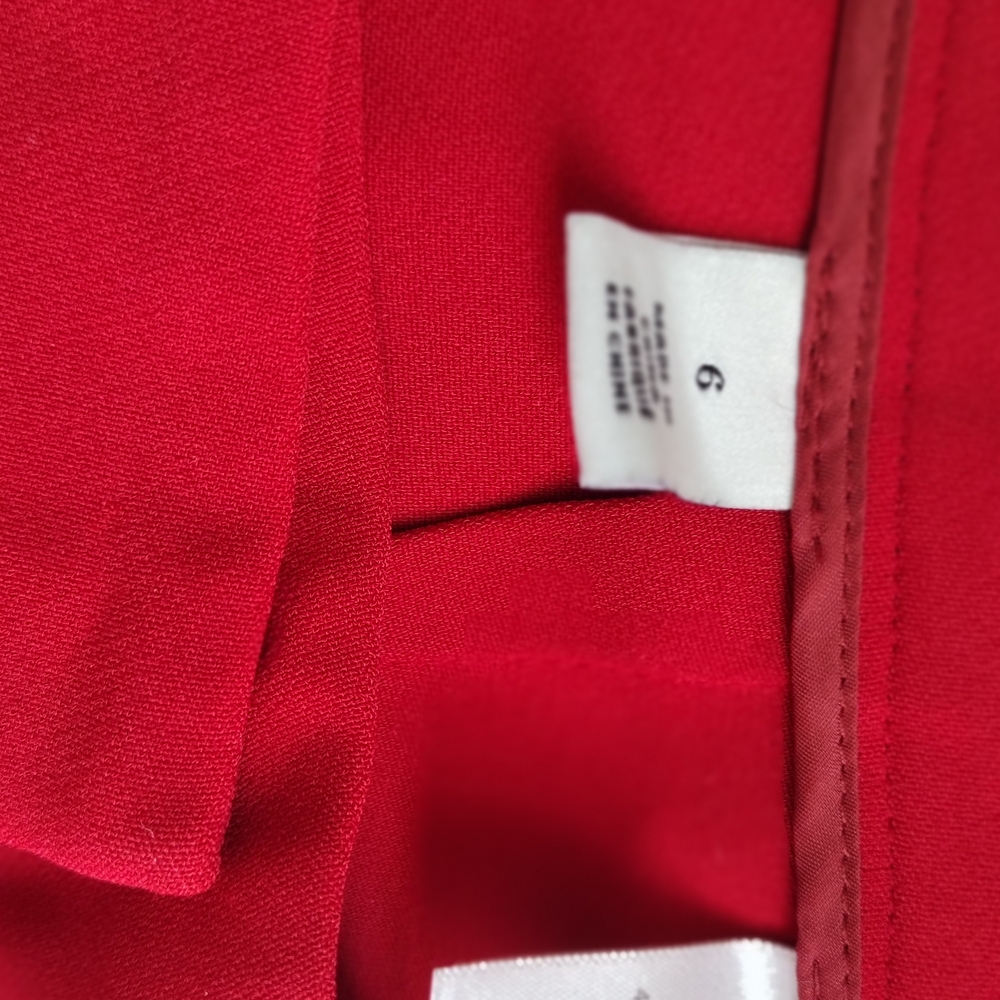Lewit Bold Red Flare Leg‎ Pants High Waisted Trousers Size 6 - Picture 3 of 6